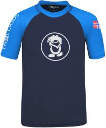 Trollkids Детска плажна тениска от ликра Trollkids Kid's Kvalvika T Sport shirt - Navy / Medium Blue - размер 116 (EU) (704-1803-0315)