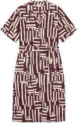 DEDICATED Дамска рокля DEDICATED Women's Shirt Dress Orrefors Dress - S Lines & Sticks Fig Red (134-1072-0412)