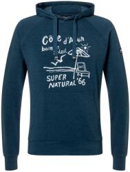 super. natural Мъжки вълнен пуловер super. natural Cote D'Azur Hoodie - Blueberry / White Stone - размер M (005-6918-0112)