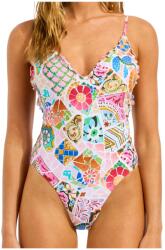 Seafolly Дамски бански костюм Seafolly Beach Bohème V Neck One Piece Swimsuit - Parfait Pink - размер 36 (EU) (150-6619-0113)