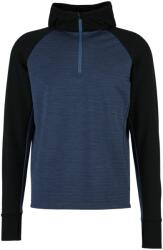 Stoic Мъжки вълнен пуловер Stoic MerinoFleece260 FlenSt. Half Zip with Hood Merino hoodie - Black / Dark Navy / Melange - размер 3XL (005-6568-0116)
