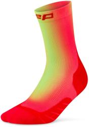CEP Дамски чорапи за бягане CEP Women's Run Edt. Gradient Socks Mid Cut 5.0 Running socks - Red / Lime - размер III (207-1150-0312)