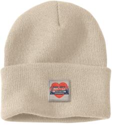 Carhartt Дамска зимна шапка (beanie) Carhartt Women's Knit Heart Patch Beanie - Oat Milk - размер One Size (904-6253-0211)