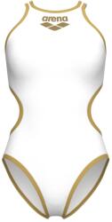arena Дамски бански костюм Arena Women's Big Logo One Piece Swimsuit - White / Gold R - размер 34 (EU) (150-5848-0313)