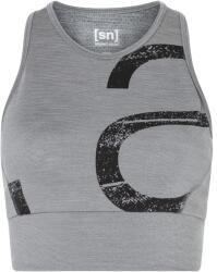super. natural Дамски спортен сутиен super. natural Women's Capital Logo LF Top Sports bra - Cashmere Grey Melange / Jet Black - размер XL (114-3791-0115)
