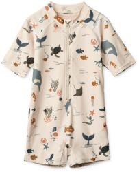 LIEWOOD Детски цял бански от ликра (UV защита) LIEWOOD Kid's Max Printed Shortsleeve Swim Jumpsuit Lycra - Sea Creature / Sandy - размер 74 (EU) (750-2487-0214)