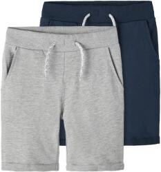 NAME IT Детски къси панталони Name it Kid's Vermo Long Shorts 2-Pack Shorts - Grey Melange / Dark Sapphire - размер 164 (EU) (701-4714-0123)