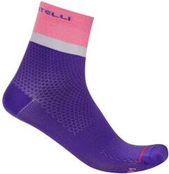 Castelli Дамски чорапи за колоездене Castelli Women's Tonal Logo 12 Sock Cycling socks - Ultraviolet / Rosa Giro-Purple M - размер 35-38 (EU) (207-1179-0311)