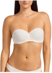 Seafolly Дамско бикини горнище Seafolly Women's Mesh Effect Bustier Bandeau Bikini top - Ecru - размер 40 (EU) (150-4259-0815)