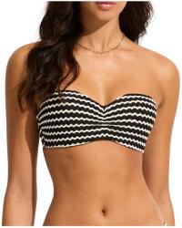 Seafolly Дамско бикини горнище Seafolly Women's Mesh Effect Bustier Bandeau Bikini top - Black - размер 36 (EU) (150-4259-0313)