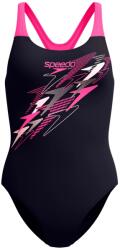 Speedo Дамски бански костюм Speedo Women's Medley Logo Medalist One Piece Swimsuit - Anthracite/Margarita Pink - размер 44 (EU) (150-6093-0117)