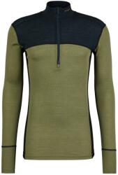 Devold Мъжко мериносово термобельо Devold Lauparen Merino 190 Zip Neck Merino base layer - Ink / Lichen / Black (015-1453-0511)