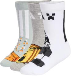 adidas Детски спортни чорапи adidas Kid's LK Minecraft 3-Pack Sports socks - Wonder Sage / Medium Grey Heather / White - размер 25-27 (EU) (207-1486-0112)