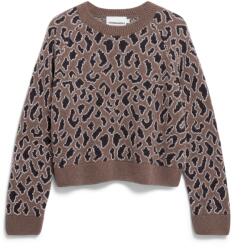 ARMEDANGELS Дамски пуловер ARMEDANGELS Women's Diliriaa Leopaa Jumper - Walnut Cream (117-3482-0214)
