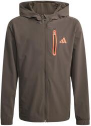 Adidas Детско яке за тренировка adidas Kid's Hooded Tech Woven Jacke Training jacket - Shadow Olive / Dusky Orange - размер 152 (EU) (704-6097-0313)