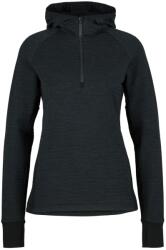 Stoic Дамски вълнен пуловер Stoic Women's MerinoFleece260 FlenSt. Half Zip with Hood Merino hoodie - Black / Black / Melange (105-6682-0114)