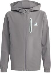 Adidas Детско яке за тренировка adidas Kid's Hooded Tech Woven Jacke Training jacket - Grey Four / Tactile Green - размер 164 (EU) (704-6097-0214)