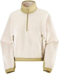 Salomon Дамски поларен пуловер Salomon Women's Chroma Fleece Crop Half Zip Fleece jumper - Whisper White / Grey Green - размер XL (105-6917-0214)