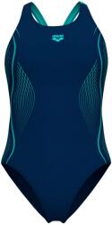 arena Дамски бански костюм Arena Women's Grid Swimsuit V Back Graphic Swimsuit - Navy / Water - размер 38 (EU) (150-5856-0213)