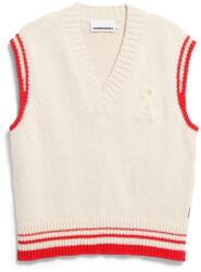 ARMEDANGELS Дамски пуловер ARMEDANGELS Women's Iconic Å College Knit Vest Jumper - Oatmilk / Mars Red (117-3692-0114)