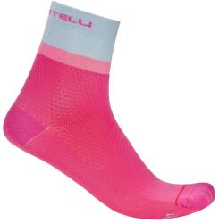Castelli Дамски чорапи за колоездене Castelli Women's Tonal Logo 12 Sock Cycling socks - Violet Pink / Winter Sky-Rosa Gi - размер 35-38 (EU) (207-1179-0411)