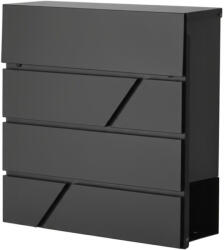 Sersimo Cutie postala metalica Nova cu cheie, otel galvanizat, 37x37x11 cm, gri inchis (TIS-4569)