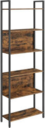 VASAGLE Biblioteca VASAGLE cu 6 rafturi, stil industrial, maro rustic si negru (EZ-LLS113B01) Biblioteca