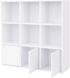 VASAGLE Biblioteca VASAGLE alba cu 9 cuburi si 3 dulapuri, 97, 5 x 97, 5 x 29 cm (EZ-LBC33WT) Biblioteca