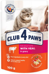 CLUB 4 PAWS Veal in gravy- borjúhússal mártásban- szaftos eledel felnőtt macskáknak 85g - pegazusallatpatika