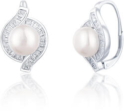 JwL Luxury Pearls Gyönyörű ezüst fülbevaló igazgyönggyel JL0718