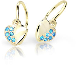 Cutie Jewellery Sárga arany gyermek fülbevaló C2160-10-X-1 világos kék