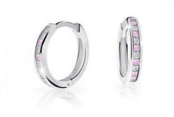 Cutie Jewellery Időtálló fehér arany karika fülbevaló C3343-80-X-2 rózsaszín