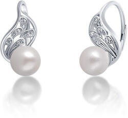 JwL Luxury Pearls Gyönyörű ezüst fülbevalók valódi fehér gyöngyből JL0706