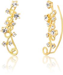JwL Luxury Pearls Gyönyörű aranyozott hosszú fülbevaló kristályokkal JL0740