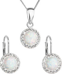 Evolution Group - Pavona Evolution Group Csillogó ékszerszett Preciosa kristállyal 39160.1 & white s. opal (fülbevaló, nyaklánc, medál)
