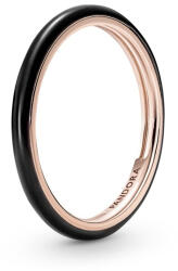 Pandora Minimalista bronz gyűrű fekete zománccal Rose 189655C01 52 mm
