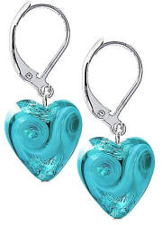 Lampglas Gyengéd fülbevaló Forest Heart Lampglas gyönggyel ELH10, tiszta ezüst