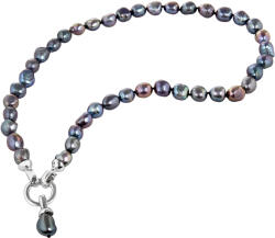 JwL Luxury Pearls Valódi fémes kék gyöngyből készült nyaklánc JL0561
