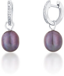 JwL Luxury Pearls Ezüst karika fülbevalók a Kate hercegnő valódi gyöngy és cirkónium kövekkel 3 az 1- ben JL0733