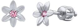 Silvego Ezüst virágos fülbevaló rózsaszín Beauty Brilliance Zirconia kővel SILVEGOB70449BDSP