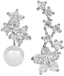 JwL Luxury Pearls Aszimmetrikus fülbevaló - igazgyöngy és cirkónia díszítéssel JL0260