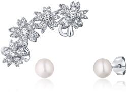 JwL Luxury Pearls Gyönyörű ezüst fülbevaló szett (1x fülcimpadísz fülbevaló, 2x bedugós fülbevaló) JL0781