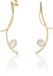 JwL Luxury Pearls Hosszú aranyozott fülbevalók valódi barokk gyöngyökkel JL0682