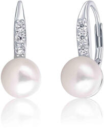 JwL Luxury Pearls Ezüst gyöngyház és cirkónium fülbevaló JL0601