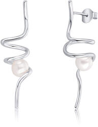 JwL Luxury Pearls Hosszú ezüst gyöngy fülbevaló JL0620