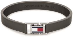 Tommy Hilfiger Szürke bőr karkötő acél csattal 2790428