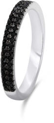 Brilio Silver Csillogó ezüst gyűrű fekete cirkónium kövekkel RI058W 60 mm