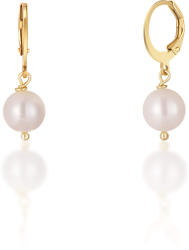 JwL Luxury Pearls Gyönyörű aranyozott fülbevaló fehér igazgyönggyel JL0678