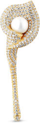 JwL Luxury Pearls Csillogó aranyozott bross 2 az 1-ben Kála virág JL0815