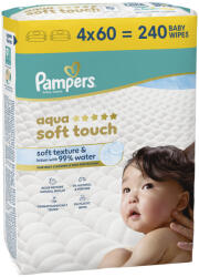 Pampers Aqua Soft Touch nedves törlőkendő 4x60 db - 240 db